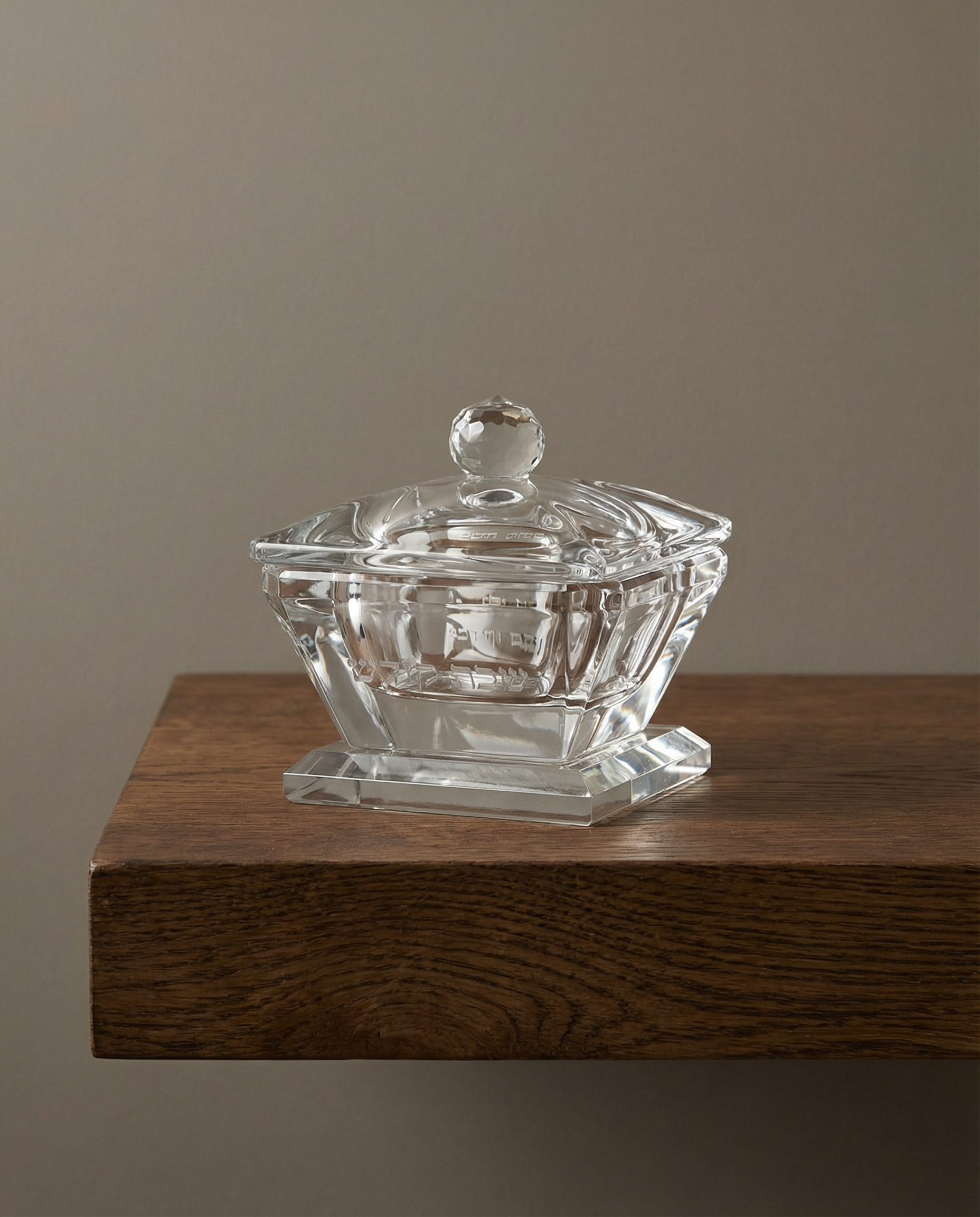 מלחיה קריסטל עם מכסה 4/6 ס״מ 70₪