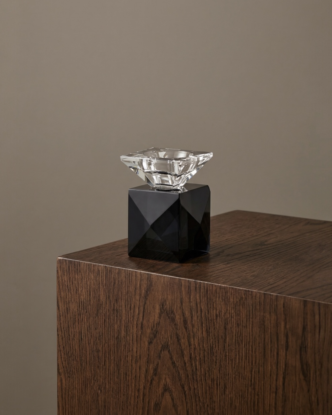 פמוטי קריסטל שחור מט 9 ס״מ 190₪