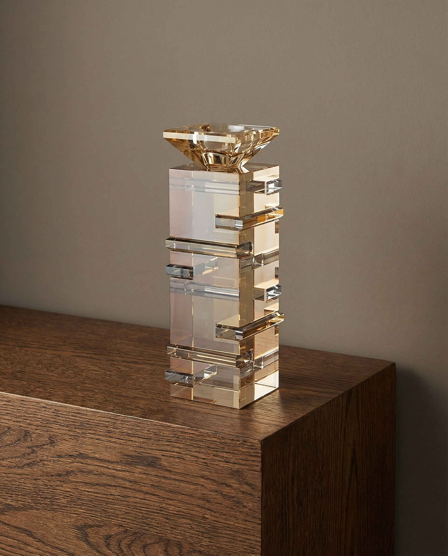 פמוטי קריסטל זהב שחור 20 ס״מ 270₪