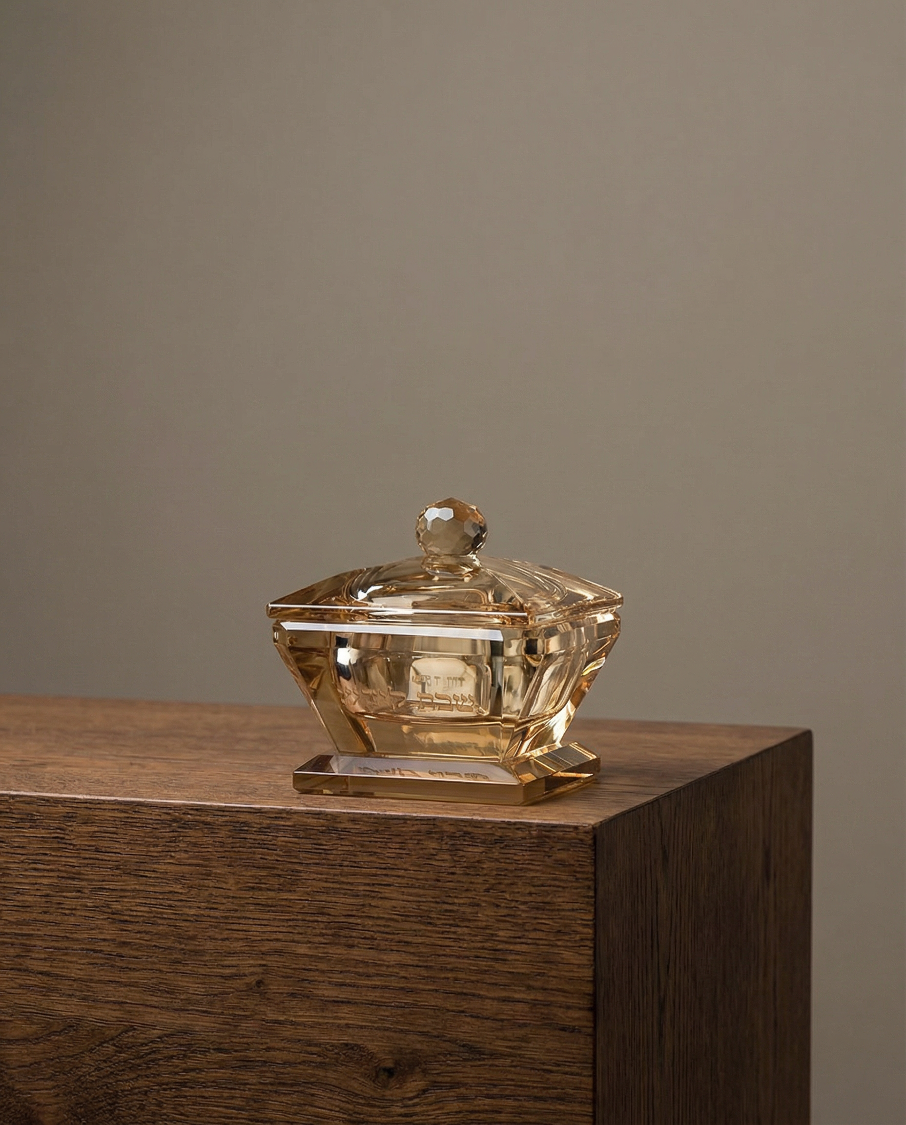 מלחיה קריסטל עם מכסה 4/6 ס״מ 70₪