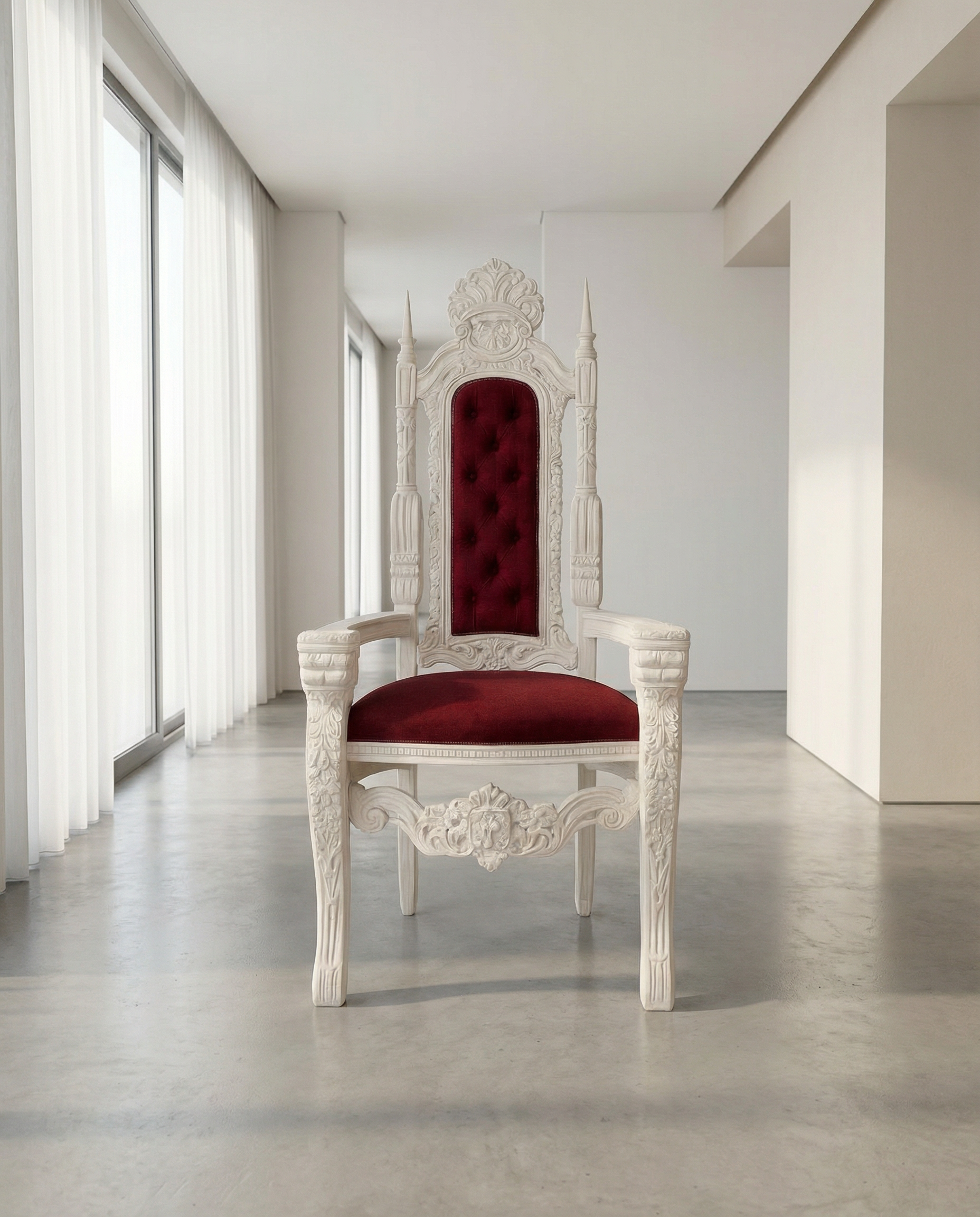 כסא אליהו הנביא דגם ״יצחק אבינו״ לבן בורדו