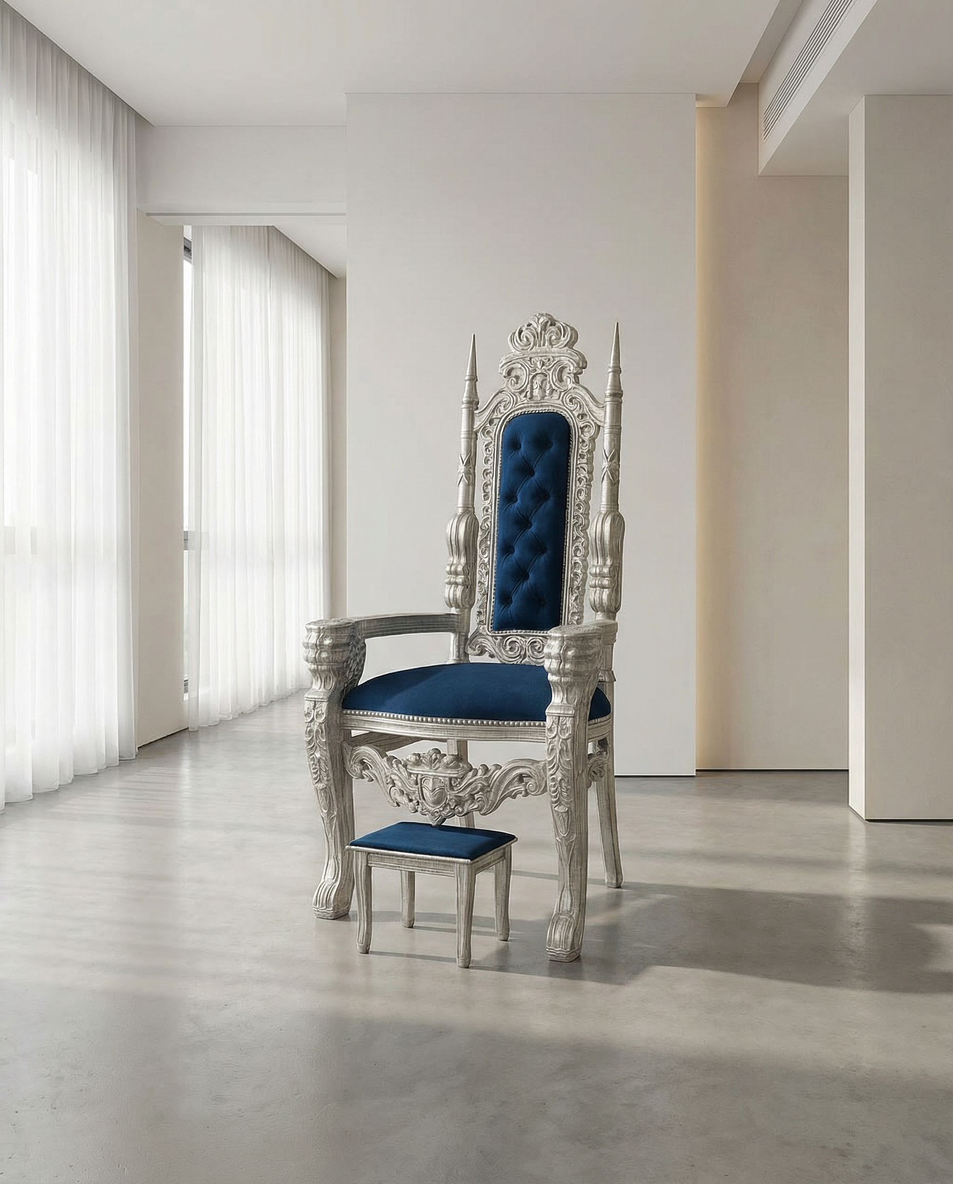 כסא אליהו הנביא דגם ״ישראל״ כסף כחול